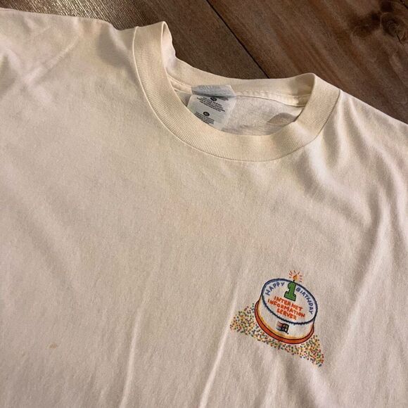 Vintage Microsoft Birthday‎ Internet Server White Tshirt Men XL Bin I-41 - Picture 2 of 6